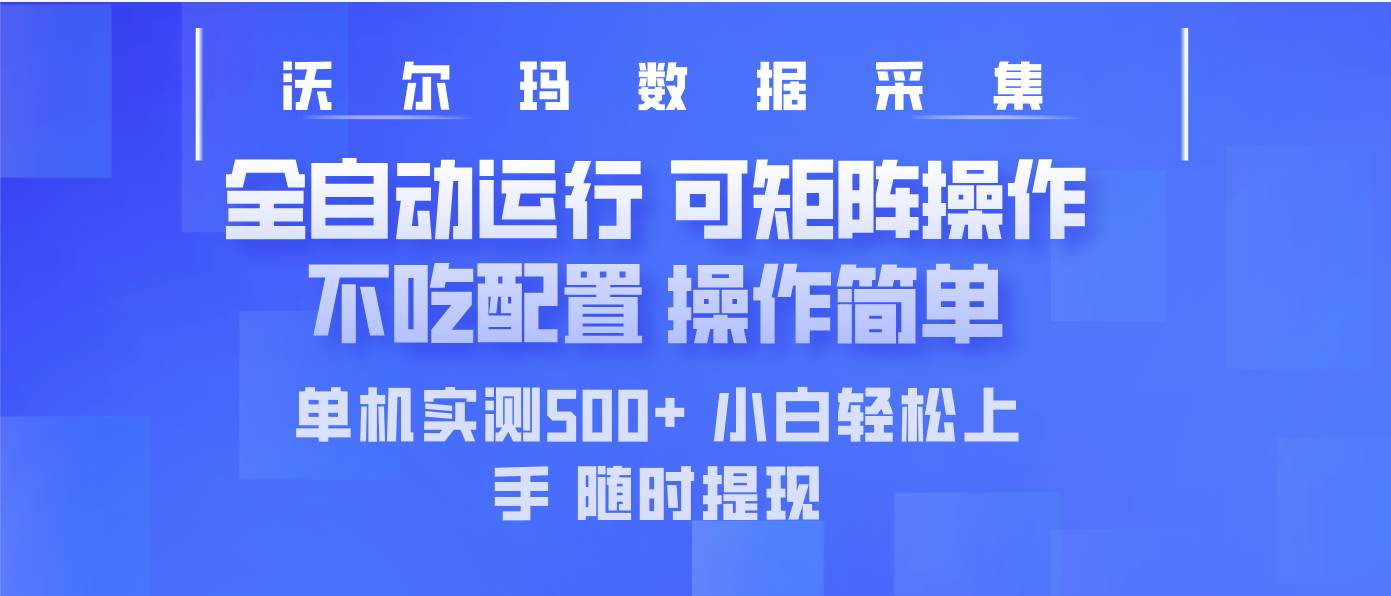 （14560期）最新沃尔玛平台采集 全自动运行 可矩阵单机实测500+ 操作简单-靠谱项目库