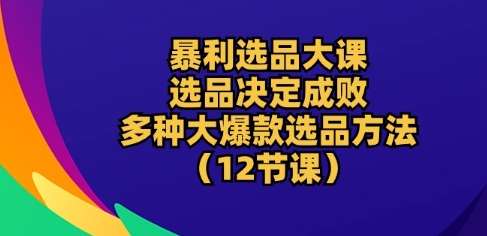 暴利选品大课：选品决定成败，教你多种大爆款选品方法(12节课)-靠谱项目库