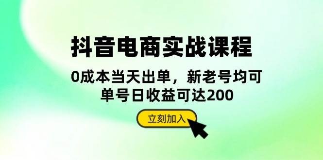 （13350期）抖音 电商实战课程：从账号搭建到店铺运营，全面解析五大核心要素-靠谱项目库