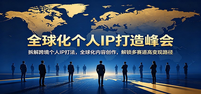 全球化个人IP打造峰会：拆解跨境个人IP打法，全球化内容创作，解锁多赛道高变现路径-靠谱项目库
