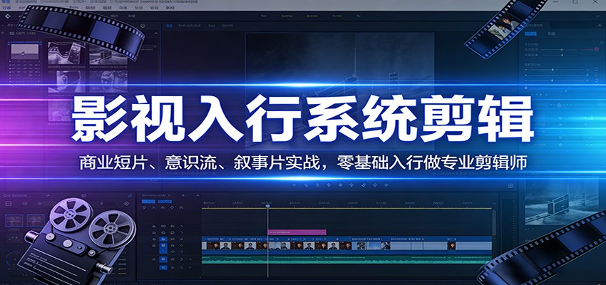 影视系统剪辑，商业短片、意识流、叙事片实战，零基础入行做专业剪辑师-靠谱项目库