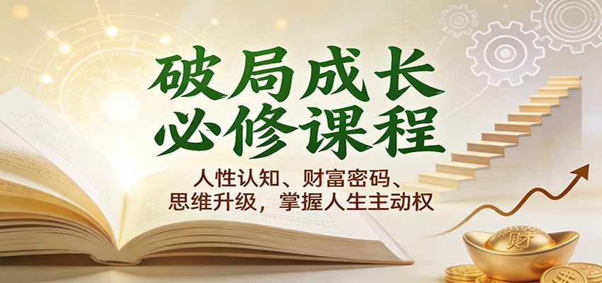 破局成长必修课2.0：人性认知、财富密码、思维升级，掌握人生主动权-靠谱项目库