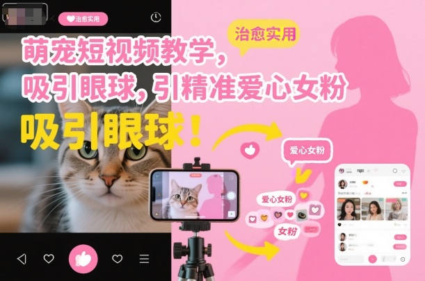 萌宠短视频教学，吸引眼球，引精准爱心女粉-靠谱项目库