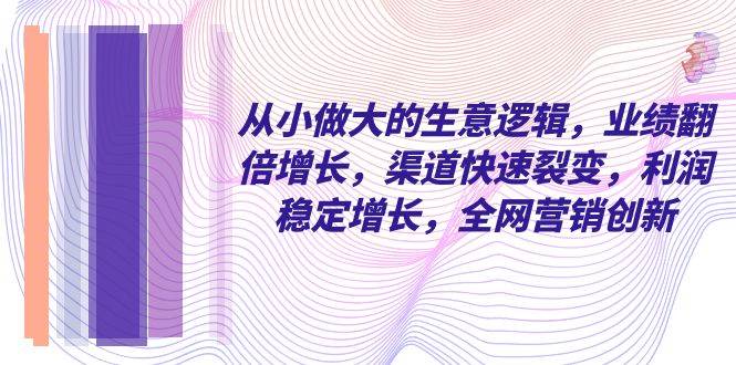 （8044期）从小 做大的生意逻辑，业绩翻倍增长，渠道快速裂变，利润稳定增长，全网…-靠谱项目库