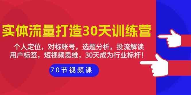 实体流量打造30天训练营：个人定位，对标账号，选题分析，投流解读（70节）-靠谱项目库