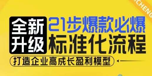 21步爆款必爆标准化流程，全新升级，打造企业高成长盈利模型-靠谱项目库