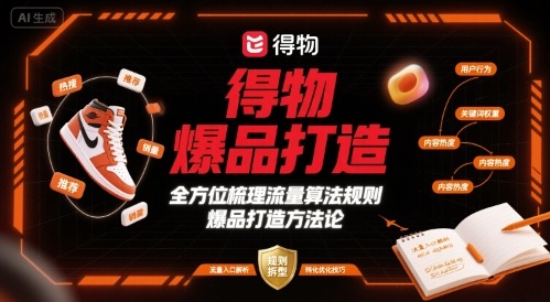 得物爆品打造，全方位梳理得物流量算法规则爆品打造规则-靠谱项目库