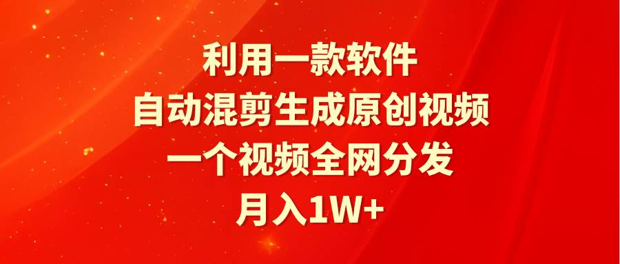 （9472期）利用一款软件，自动混剪生成原创视频，一个视频全网分发，月入1W+附软件-靠谱项目库