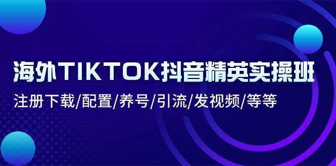 （10998期）海外TIKTOK抖音精英实操班：注册下载/配置/养号/引流/发视频/等等-靠谱项目库