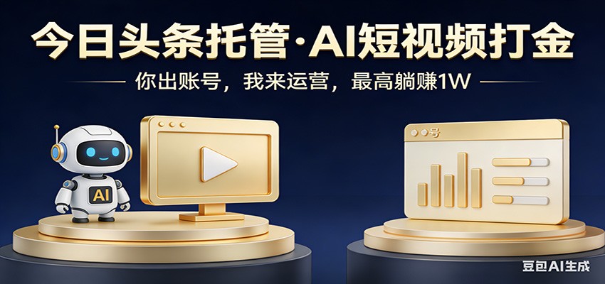 头条号AI托管，我提供作品，你提供账号，每天5分钟发布，小白躺赚3000+-靠谱项目库