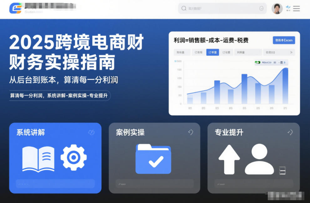 2025跨境电商财务实操指南，从后台到账本，算清每一分利润，系统讲解-案例实操-专业提升-靠谱项目库