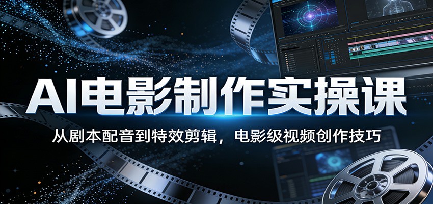 AI电影制作实操课：从剧本配音到特效剪辑，电影级视频创作技巧-靠谱项目库