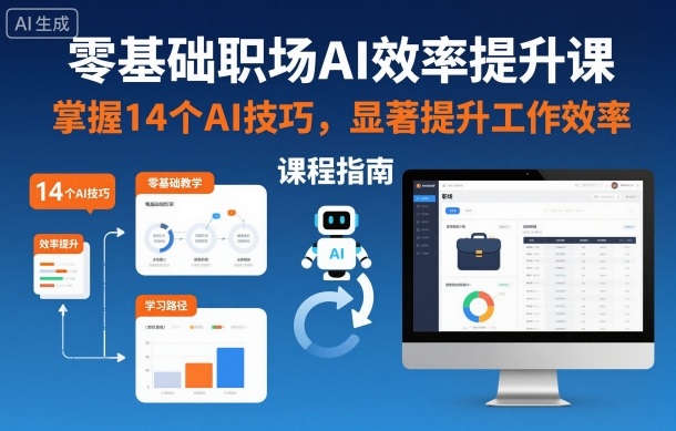 零基础职场AI效率提升课，掌握14个AI技巧，显著提升工作效率-靠谱项目库