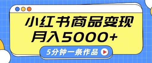 小红书字幕作品玩法，商单变现月入5k+，5分钟一条作品-靠谱项目库