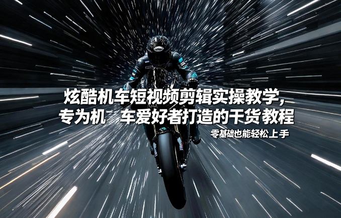 炫酷机车短视频剪辑实操教学，专为机车爱好者打造的干货教程，零基础也能轻松上手-靠谱项目库