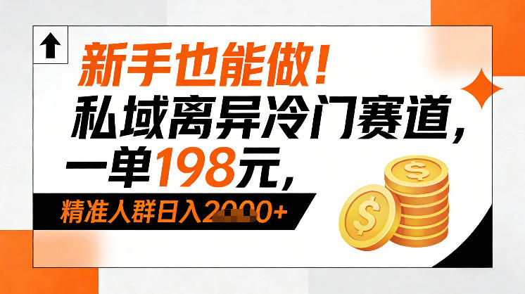 新手也能做！私域离异冷门赛道，一单198，精准人群日入1k+-靠谱项目库