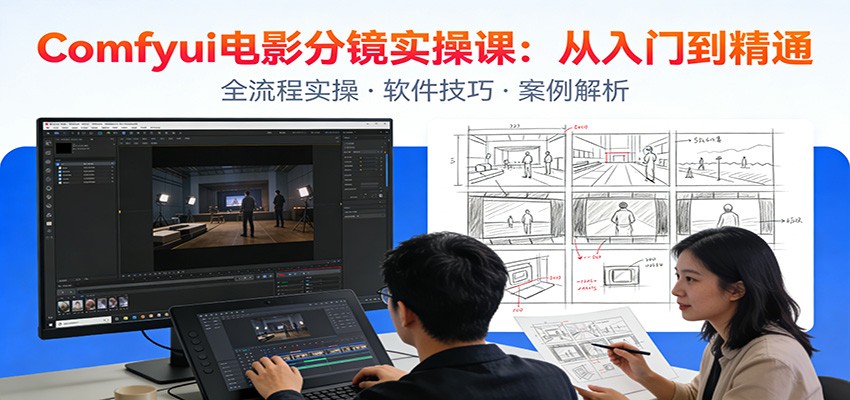 ComfyUI电影分镜实操课：分镜一致性，全流程AI视频制作，零基础也能做专业分镜-靠谱项目库