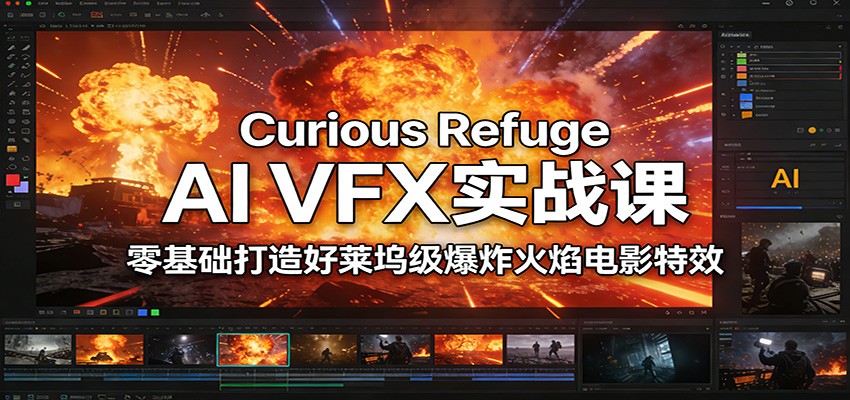 Curious Refuge AI VFX实战课，零基础打造好莱坞级爆炸火焰电影特效-靠谱项目库