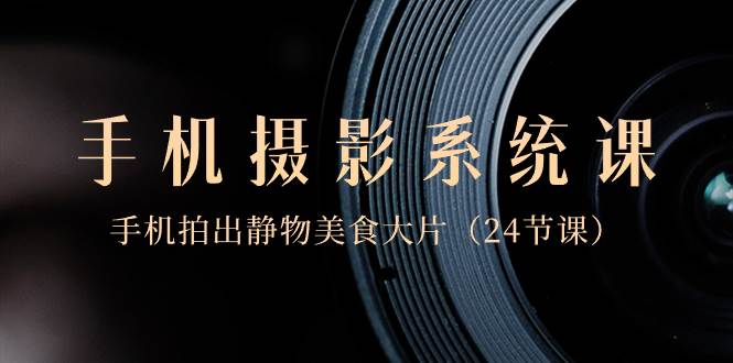 （8671期）0基础-手机摄影系统课，手机拍出静物美食大片（24节课）-靠谱项目库