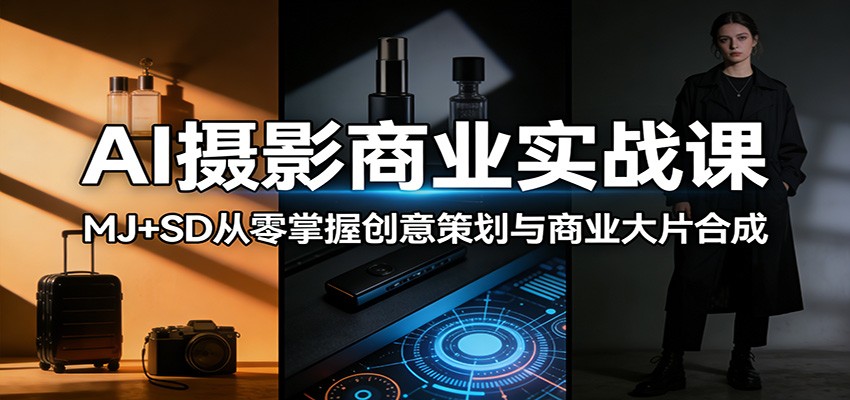 AI摄影商业实战课：MJ+SD从零掌握创意策划与商业大片合成-靠谱项目库