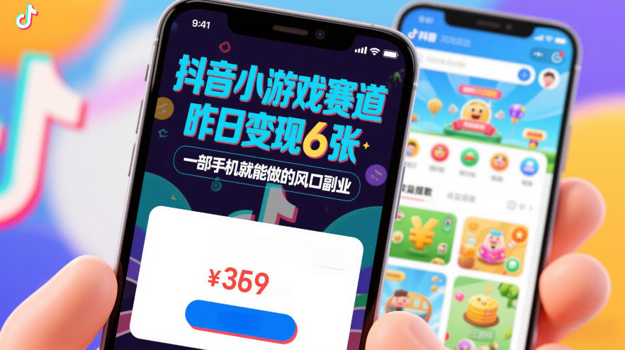 抖音小游戏赛道，昨日变现600+，零基础一部手机就能做的风口副业【揭秘】-靠谱项目库