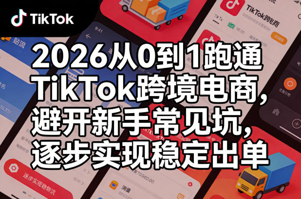 2026从0到1跑通TikTok跨境电商，避开新手常见坑，逐步实现稳定出单-靠谱项目库