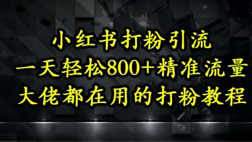 小红书打粉引流，一天轻松500+精准流量，大佬都在用的打粉教程-靠谱项目库