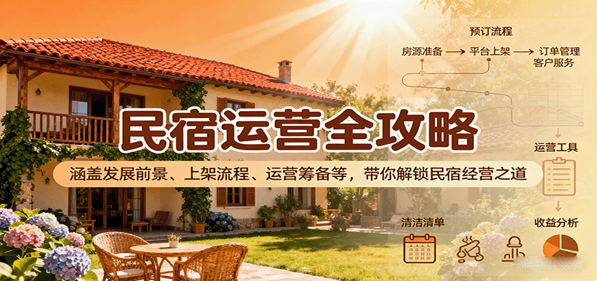 民宿运营全攻略：涵盖发展前景、上架流程、运营筹备等，带你解锁民宿经营之道-靠谱项目库