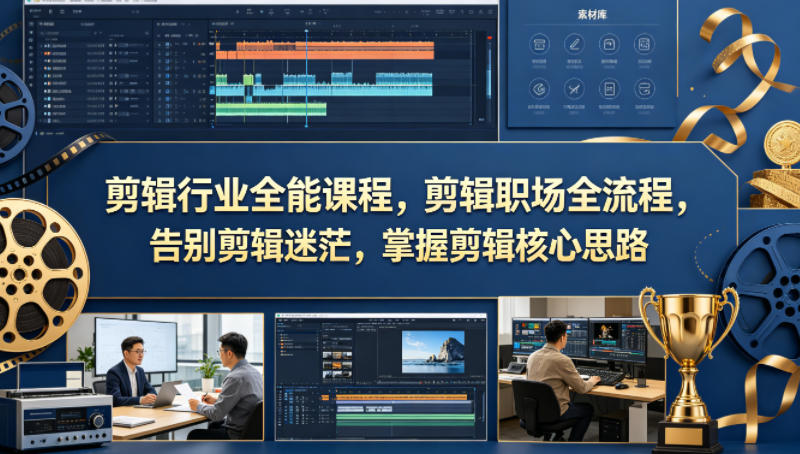 剪辑行业全能课程，剪辑职场全流程，告别剪辑迷茫，掌握剪辑核心思路-靠谱项目库