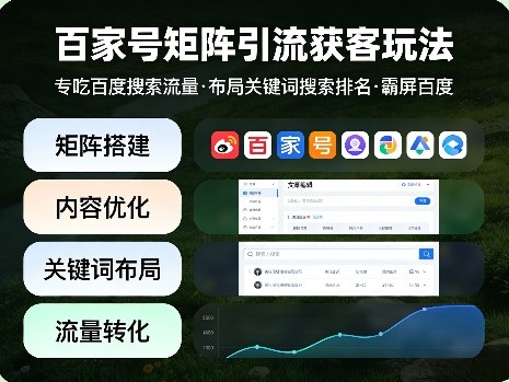 百家号矩阵引流获客玩法，专吃百度搜索流量，布局关键词搜索排名，霸屏百度-靠谱项目库