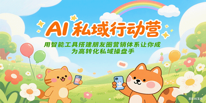 AI私域行动营：用智能工具搭建朋友圈营销体系让你成为高转化私域操盘手-靠谱项目库