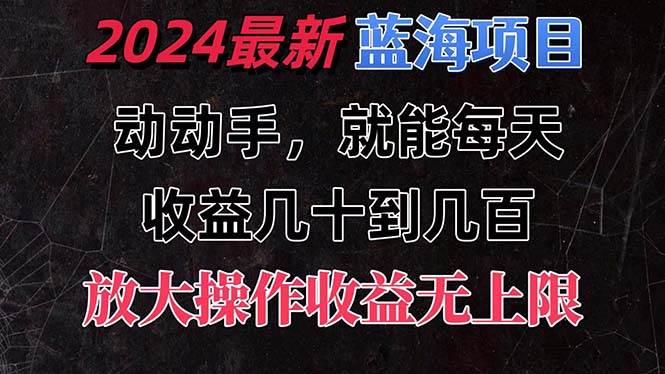 （11470期）有手就行的2024全新蓝海项目，每天1小时收益几十到几百，可放大操作收…-靠谱项目库
