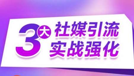 3大社媒引流实战强化，多渠道站外引流，高效精准获客，订单销售额翻倍增长-靠谱项目库