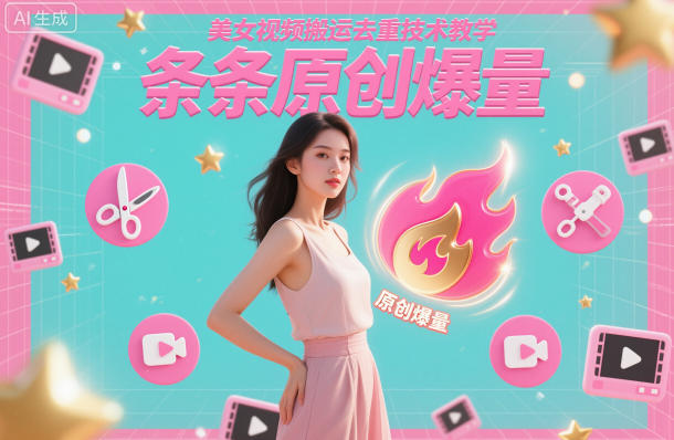 美女视频搬运去重技术教学，条条原创爆量-靠谱项目库