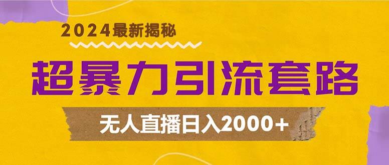 （12800期）超暴力引流套路，无人直播日入2000+-靠谱项目库