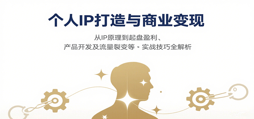 个人IP打造与商业变现，从IP原理到起盘盈利、产品开发及流量裂变等实战技巧全解析-靠谱项目库