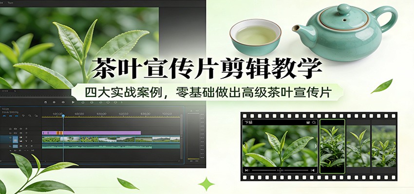 茶叶宣传片剪辑教学：四大实战案例，零基础做出高级茶叶宣传片-靠谱项目库