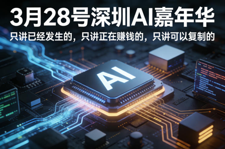3月28号深圳AI嘉年华，只讲已经发生的，只讲正在賺钱的，只讲可以复制的-靠谱项目库