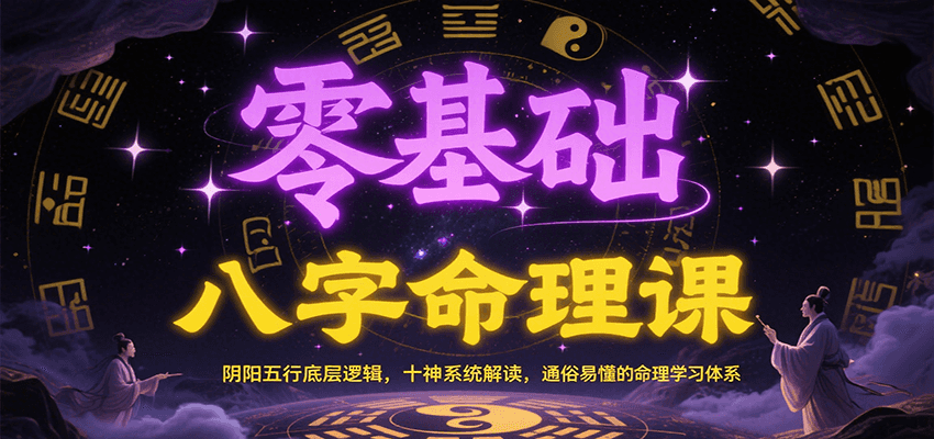 零基础八字命理课：阴阳五行底层逻辑，十神系统解读，通俗易懂的命理学习体系-靠谱项目库