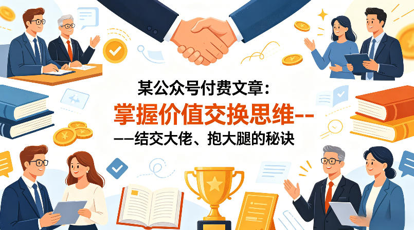 某公众号付费文章：掌握价值交换思维—-结交大佬、抱大腿的秘诀-靠谱项目库