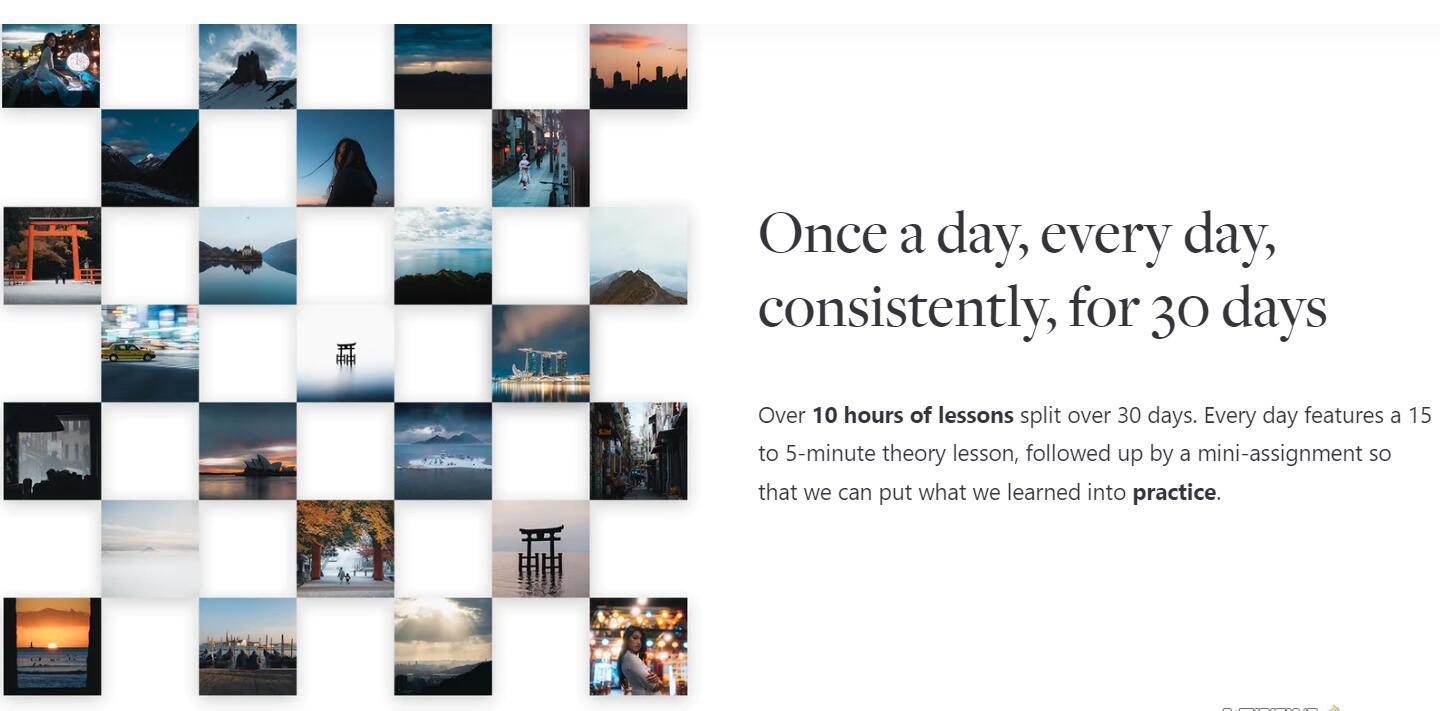 网红摄影师Pat Kay – 30天摄影基础知识加速器教程-30节课-中英字幕-靠谱项目库