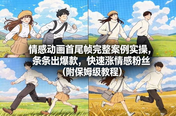 情感动画首尾帧完整案例实操，条条出爆款，快速涨情感粉丝（附保姆级教程）-靠谱项目库