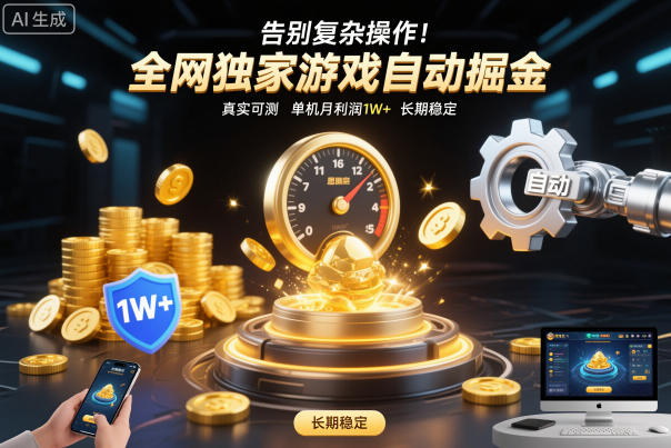 告别复杂操作！全网独家游戏自动掘金，真实可测，单机月利润1W+，长期稳定【揭秘】-靠谱项目库
