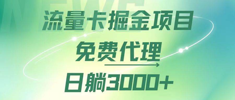 （12321期）流量卡掘金代理，日躺赚3000+，变现暴力，多种推广途径-靠谱项目库