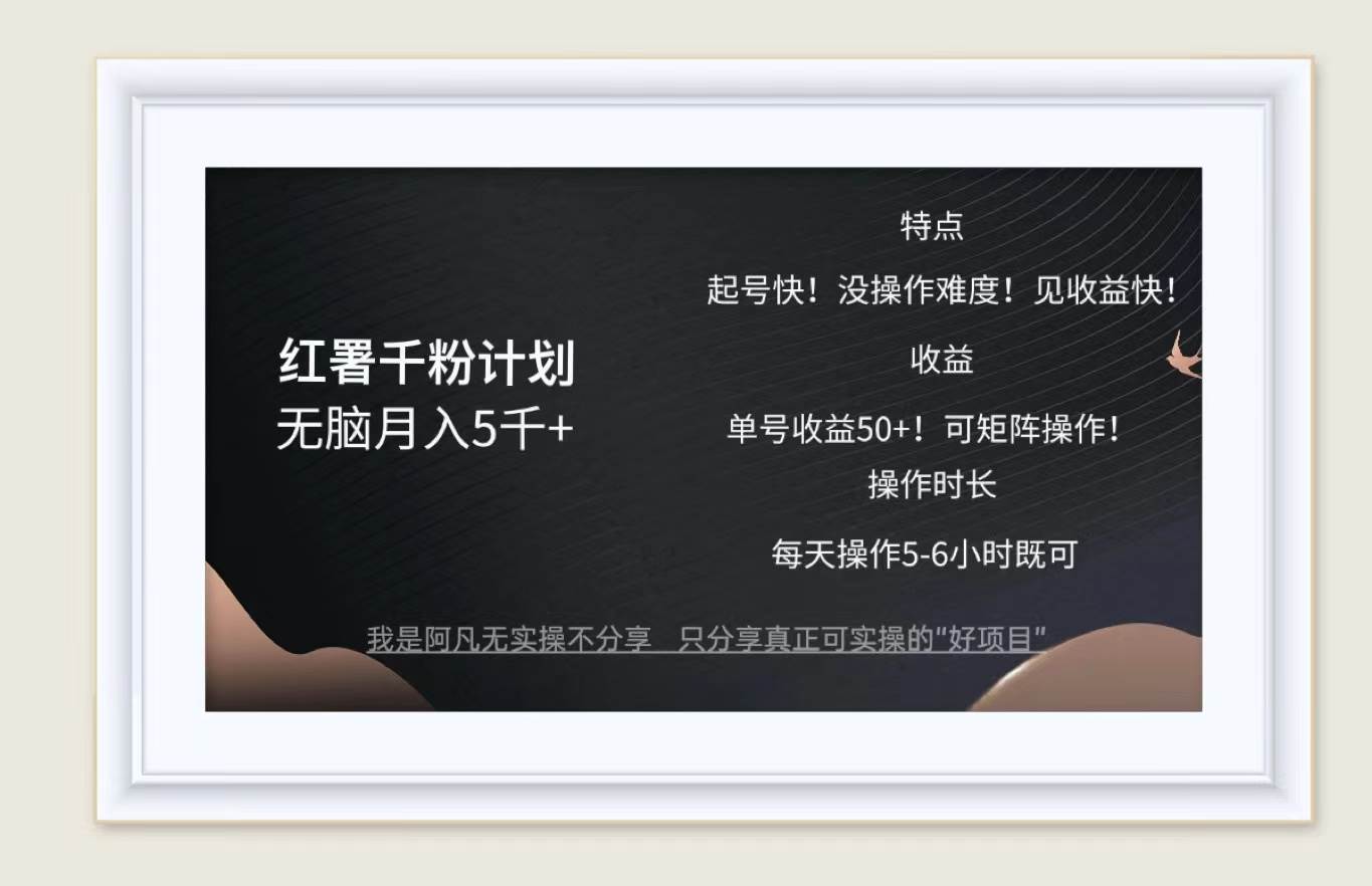 （12560期）红薯千粉计划无脑月入5千+！既做既赚！-靠谱项目库