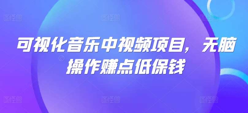 可视化音乐中视频项目，无脑操作赚点低保钱-靠谱项目库