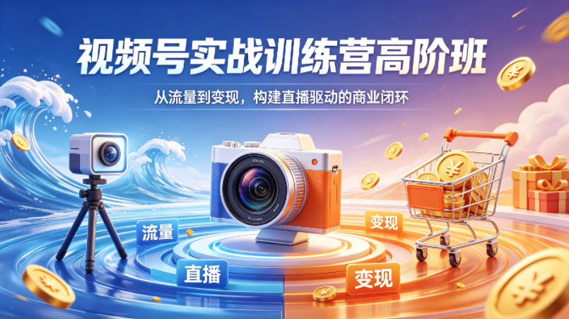 视频号实战训练营高阶班，从流量到变现，构建直播驱动的商业闭环（26年4月）-靠谱项目库