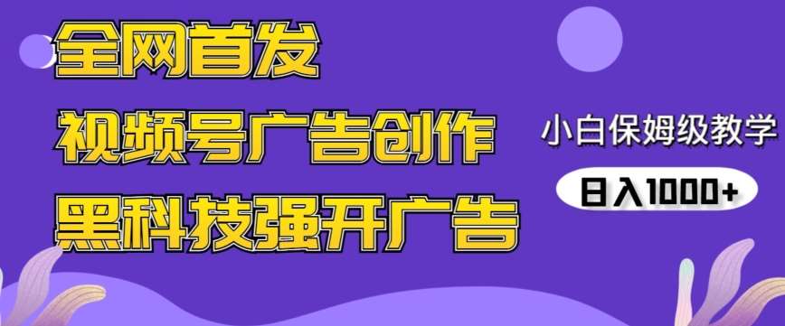 全网首发蝴蝶号广告创作，用AI做视频，黑科技强开广告，小白跟着做，日入1000+【揭秘】-靠谱项目库