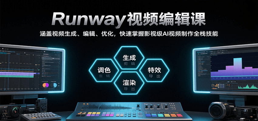 Runway视频编辑课，涵盖视频生成、编辑、优化，快速掌握影视级AI视频制作全栈技能-靠谱项目库