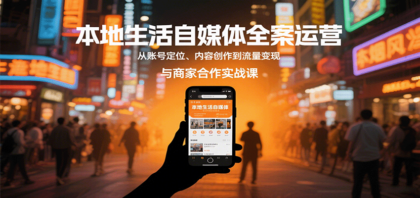 本地生活自媒体全案运营，从账号定位、内容创作到流量变现与商家合作实战课-靠谱项目库